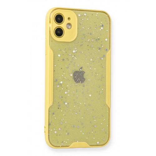 Newface iPhone 12 Mini Kılıf Platin Simli Silikon - Sarı Newface iPhone 12 Mini Kılıf Platin Simli Silikon - Sarı