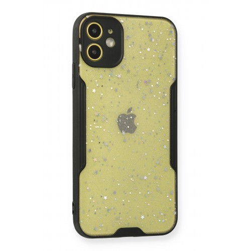 Newface iPhone 12 Mini Kılıf Platin Simli Silikon - Siyah Newface iPhone 12 Mini Kılıf Platin Simli Silikon - Siyah