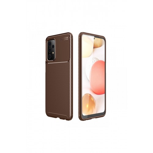 Newface Samsung Galaxy A52 Kılıf Focus Karbon Silikon - Kahverengi Newface Samsung Galaxy A52 Kılıf Focus Karbon Silikon - Kahverengi