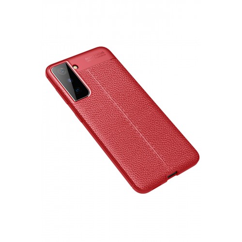Newface Samsung Galaxy S21 Plus Kılıf Focus Derili Silikon - Kırmızı Newface Samsung Galaxy S21 Plus Kılıf Focus Derili Silikon - Kırmızı