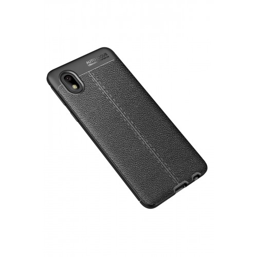 Newface Samsung Galaxy A01 Core Kılıf Focus Derili Silikon - Siyah Newface Samsung Galaxy A01 Core Kılıf Focus Derili Silikon - Siyah