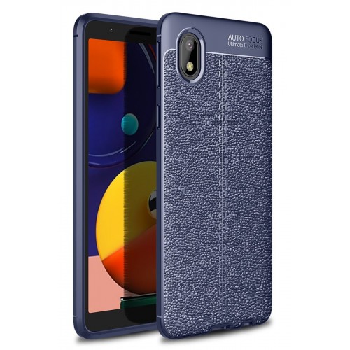 Newface Samsung Galaxy A01 Core Kılıf Focus Derili Silikon - Lacivert Newface Samsung Galaxy A01 Core Kılıf Focus Derili Silikon - Lacivert