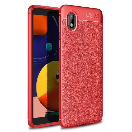 Newface Samsung Galaxy A01 Core Kılıf Focus Derili Silikon - Kırmızı Newface Samsung Galaxy A01 Core Kılıf Focus Derili Silikon - Kırmızı