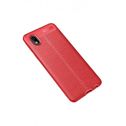Newface Samsung Galaxy A01 Core Kılıf Focus Derili Silikon - Kırmızı Newface Samsung Galaxy A01 Core Kılıf Focus Derili Silikon - Kırmızı