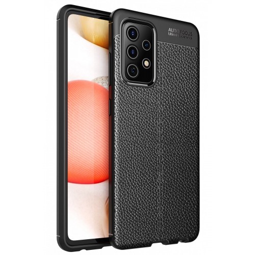 Newface Samsung Galaxy A72 Kılıf Focus Derili Silikon - Siyah Newface Samsung Galaxy A72 Kılıf Focus Derili Silikon - Siyah