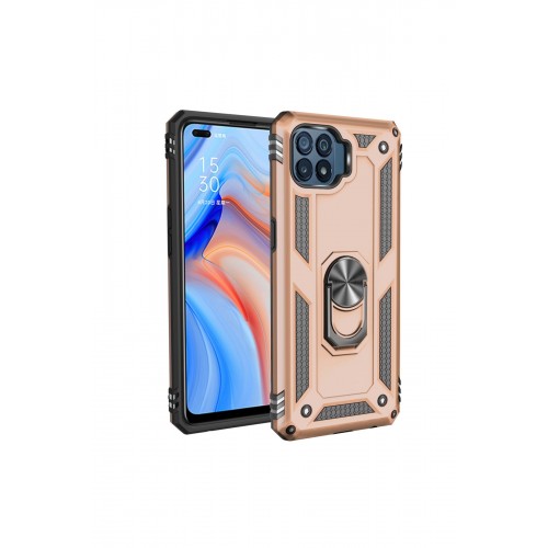 Newface Oppo Reno 4 Lite Kılıf Sofya Yüzüklü Silikon Kapak - Gold Newface Oppo Reno 4 Lite Kılıf Sofya Yüzüklü Silikon Kapak - Gold