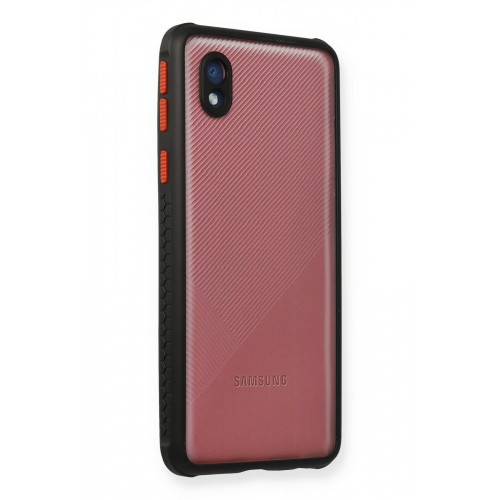 Newface Samsung Galaxy A01 Core Kılıf Miami Şeffaf Silikon  - Siyah