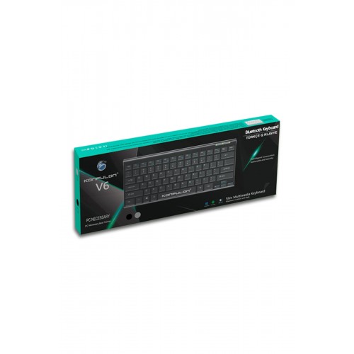 Konfulon V6 Bluetooth 5.0 Standlı Türkçe Q Klavye - Gümüş Konfulon V6 Bluetooth 5.0 Standlı Türkçe Q Klavye - Gümüş