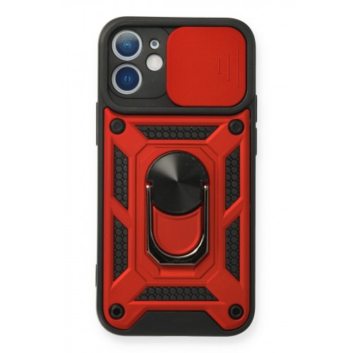 Newface iPhone 12 Mini Kılıf Pars Lens Yüzüklü Silikon - Kırmızı Newface iPhone 12 Mini Kılıf Pars Lens Yüzüklü Silikon - Kırmızı