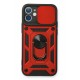Newface iPhone 12 Mini Kılıf Pars Lens Yüzüklü Silikon - Kırmızı Newface iPhone 12 Mini Kılıf Pars Lens Yüzüklü Silikon - Kırmızı