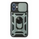 Newface iPhone 12 Mini Kılıf Pars Lens Yüzüklü Silikon - Yeşil
