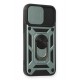 Newface iPhone 12 Mini Kılıf Pars Lens Yüzüklü Silikon - Yeşil