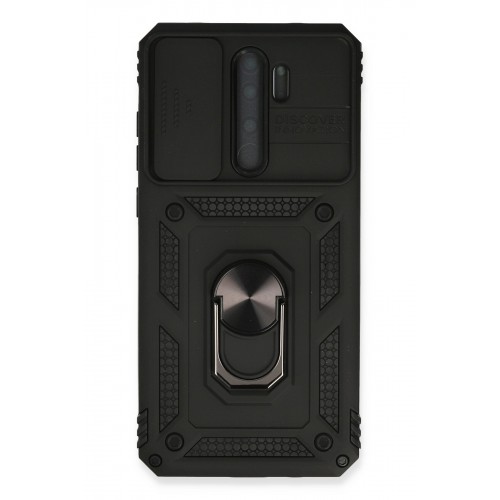 Newface Xiaomi Redmi Note 8 Pro Kılıf Pars Lens Yüzüklü Silikon - Siyah