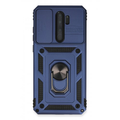 Newface Xiaomi Redmi Note 8 Pro Kılıf Pars Lens Yüzüklü Silikon - Lacivert