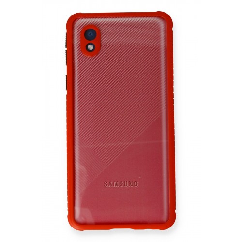 Newface Samsung Galaxy A01 Core Kılıf Miami Şeffaf Silikon - Kırmızı Newface Samsung Galaxy A01 Core Kılıf Miami Şeffaf Silikon - Kırmızı