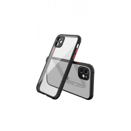 Newface iPhone 12 Mini Kılıf Miami Şeffaf Silikon  - Siyah