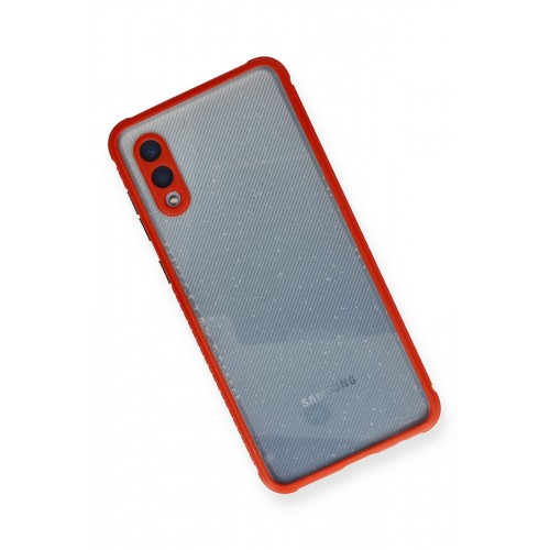 Newface Samsung Galaxy A02 Kılıf Miami Şeffaf Silikon - Kırmızı Newface Samsung Galaxy A02 Kılıf Miami Şeffaf Silikon - Kırmızı