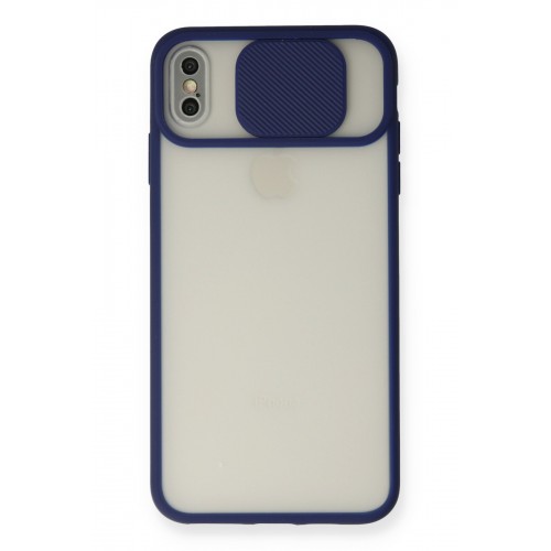 Newface iPhone XS Kılıf Palm Buzlu Kamera Sürgülü Silikon - Lacivert Newface iPhone XS Kılıf Palm Buzlu Kamera Sürgülü Silikon - Lacivert