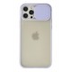 Newface iPhone 12 Pro Kılıf Palm Buzlu Kamera Sürgülü Silikon - Lila