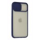 Newface iPhone 12 Pro Kılıf Palm Buzlu Kamera Sürgülü Silikon - Lacivert