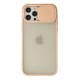 Newface iPhone 12 Pro Kılıf Palm Buzlu Kamera Sürgülü Silikon - Pembe