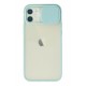 Newface iPhone 12 Kılıf Palm Buzlu Kamera Sürgülü Silikon - Turkuaz