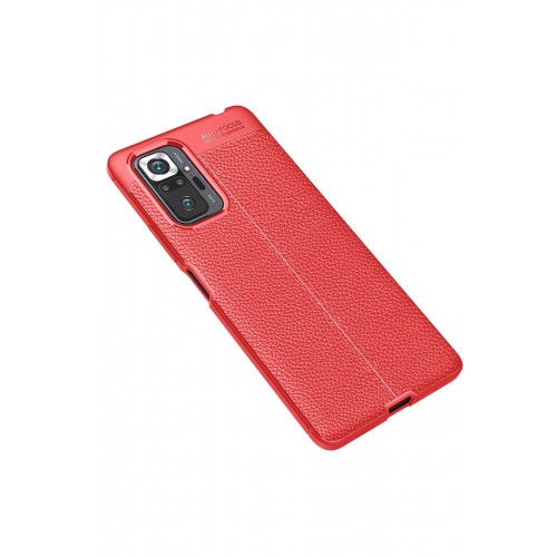 Newface Xiaomi Redmi Note 10 Pro Kılıf Focus Derili Silikon - Kırmızı Newface Xiaomi Redmi Note 10 Pro Kılıf Focus Derili Silikon - Kırmızı