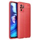 Newface Xiaomi Redmi Note 10S Kılıf Focus Derili Silikon - Kırmızı