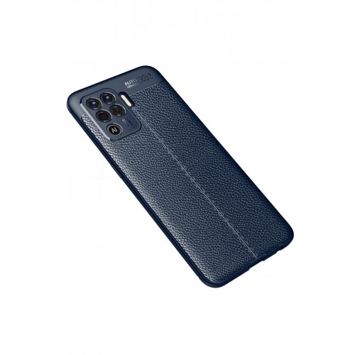 Newface Oppo Reno 5 Lite Kılıf Focus Derili Silikon - Lacivert Newface Oppo Reno 5 Lite Kılıf Focus Derili Silikon - Lacivert