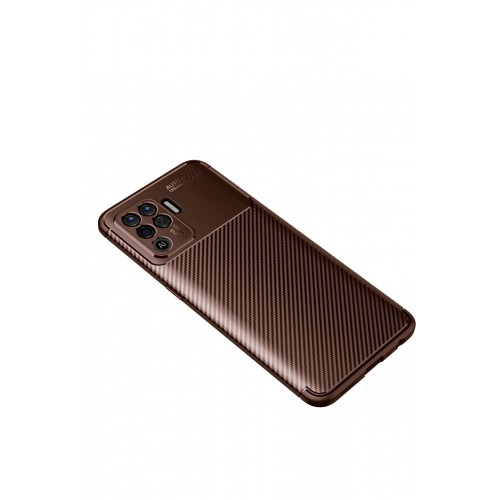 Newface Oppo Reno 5 Lite Kılıf Focus Karbon Silikon - Kahverengi Newface Oppo Reno 5 Lite Kılıf Focus Karbon Silikon - Kahverengi