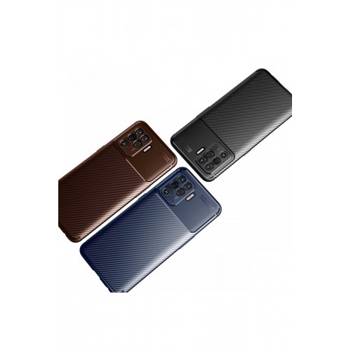 Newface Oppo Reno 5 Lite Kılıf Focus Karbon Silikon - Kahverengi Newface Oppo Reno 5 Lite Kılıf Focus Karbon Silikon - Kahverengi