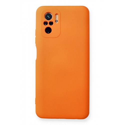Newface Xiaomi Redmi Note 10S Kılıf Nano içi Kadife  Silikon - Turuncu