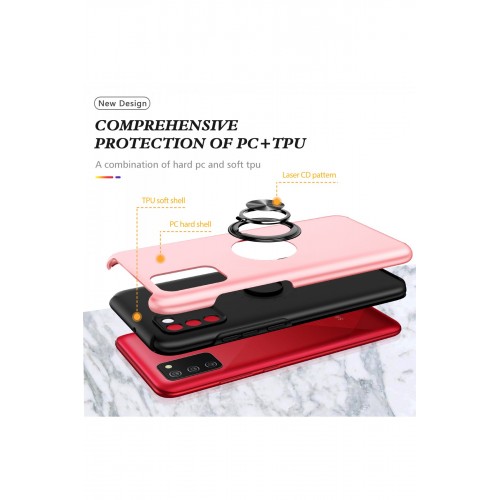 Newface Samsung Galaxy A02S Kılıf Elit Yüzüklü Kapak - Pembe Newface Samsung Galaxy A02S Kılıf Elit Yüzüklü Kapak - Pembe