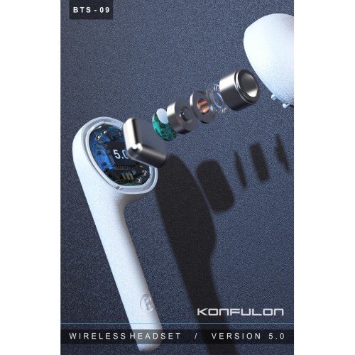 Konfulon BTS-09 Kablosuz Airpods Kulaklık - Beyaz Konfulon BTS-09 Kablosuz Airpods Kulaklık - Beyaz