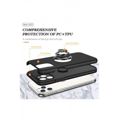 Newface iPhone 11 Pro Max Kılıf Elit Yüzüklü Kapak - Siyah Newface iPhone 11 Pro Max Kılıf Elit Yüzüklü Kapak - Siyah