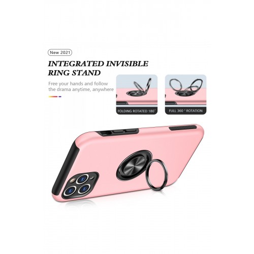 Newface iPhone 11 Pro Max Kılıf Elit Yüzüklü Kapak - Pembe Newface iPhone 11 Pro Max Kılıf Elit Yüzüklü Kapak - Pembe