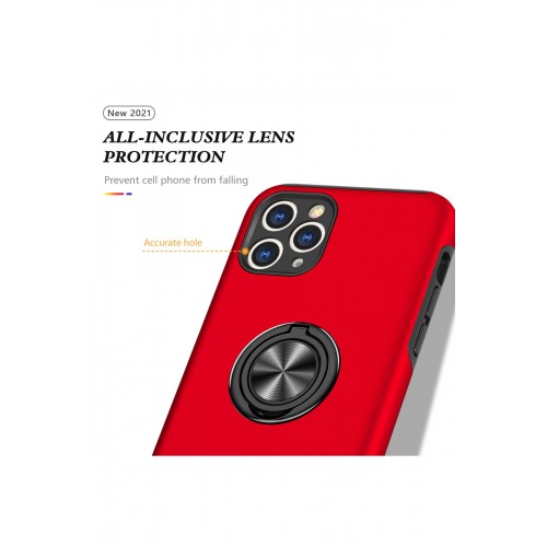 Newface iPhone 11 Pro Max Kılıf Elit Yüzüklü Kapak - Kırmızı Newface iPhone 11 Pro Max Kılıf Elit Yüzüklü Kapak - Kırmızı