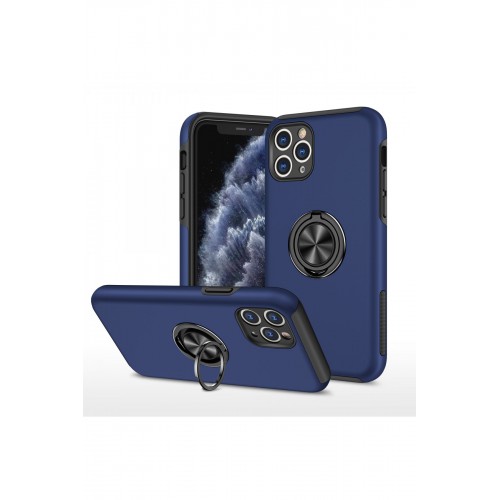 Newface iPhone 11 Pro Max Kılıf Elit Yüzüklü Kapak - Lacivert