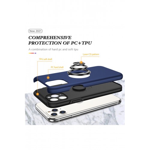 Newface iPhone 11 Pro Max Kılıf Elit Yüzüklü Kapak - Lacivert Newface iPhone 11 Pro Max Kılıf Elit Yüzüklü Kapak - Lacivert