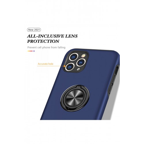 Newface iPhone 11 Pro Max Kılıf Elit Yüzüklü Kapak - Lacivert Newface iPhone 11 Pro Max Kılıf Elit Yüzüklü Kapak - Lacivert