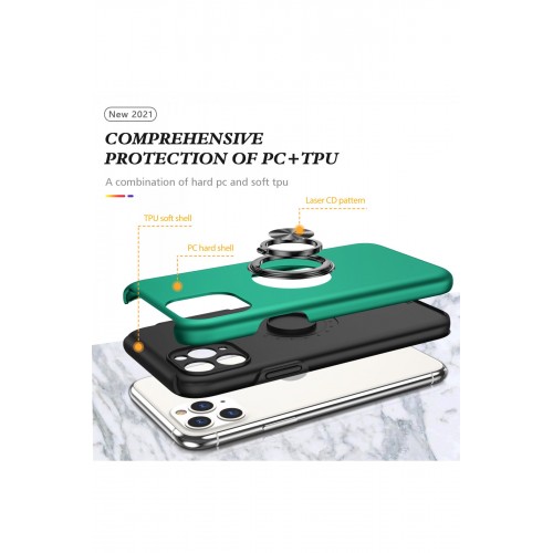 Newface iPhone 11 Pro Max Kılıf Elit Yüzüklü Kapak - Yeşil Newface iPhone 11 Pro Max Kılıf Elit Yüzüklü Kapak - Yeşil