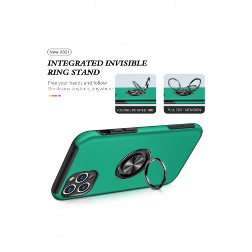 Newface iPhone 11 Pro Max Kılıf Elit Yüzüklü Kapak - Yeşil Newface iPhone 11 Pro Max Kılıf Elit Yüzüklü Kapak - Yeşil