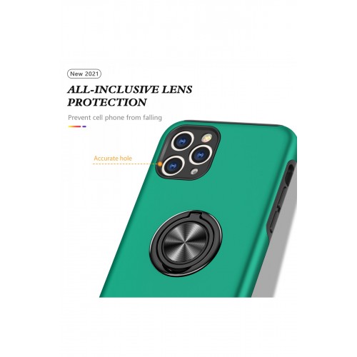 Newface iPhone 11 Pro Max Kılıf Elit Yüzüklü Kapak - Yeşil Newface iPhone 11 Pro Max Kılıf Elit Yüzüklü Kapak - Yeşil