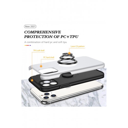 Newface iPhone 11 Pro Max Kılıf Elit Yüzüklü Kapak - Gümüş Newface iPhone 11 Pro Max Kılıf Elit Yüzüklü Kapak - Gümüş