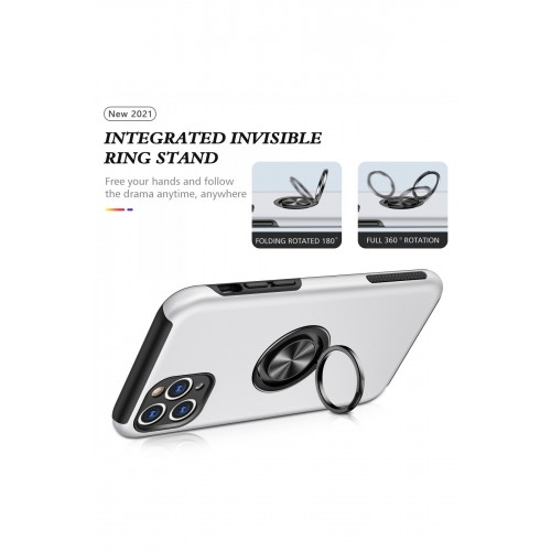 Newface iPhone 11 Pro Max Kılıf Elit Yüzüklü Kapak - Gümüş Newface iPhone 11 Pro Max Kılıf Elit Yüzüklü Kapak - Gümüş