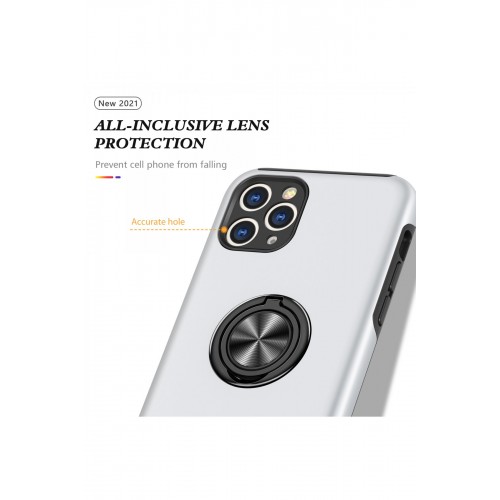 Newface iPhone 11 Pro Max Kılıf Elit Yüzüklü Kapak - Gümüş Newface iPhone 11 Pro Max Kılıf Elit Yüzüklü Kapak - Gümüş