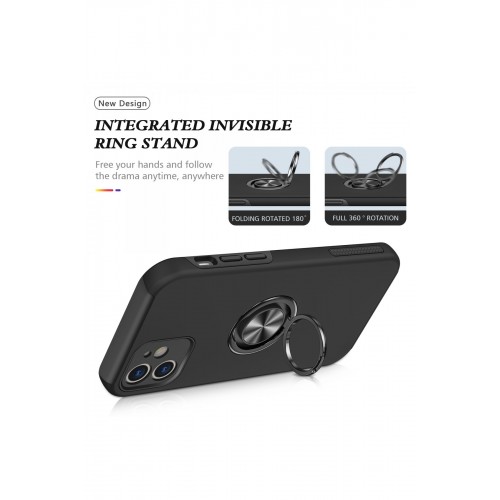 Newface iPhone 12 Mini Kılıf Elit Yüzüklü Kapak - Siyah Newface iPhone 12 Mini Kılıf Elit Yüzüklü Kapak - Siyah