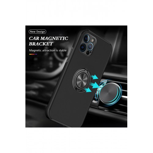 Newface iPhone 12 Pro Max Kılıf Elit Yüzüklü Kapak - Siyah Newface iPhone 12 Pro Max Kılıf Elit Yüzüklü Kapak - Siyah