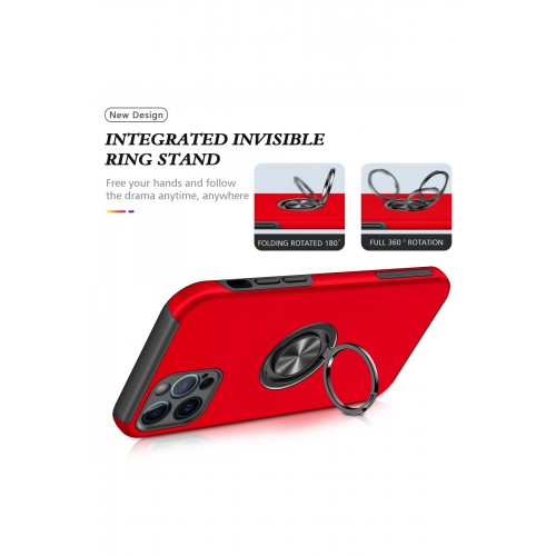 Newface iPhone 12 Pro Max Kılıf Elit Yüzüklü Kapak - Kırmızı Newface iPhone 12 Pro Max Kılıf Elit Yüzüklü Kapak - Kırmızı