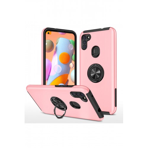 Newface Samsung Galaxy A11 Kılıf Elit Yüzüklü Kapak - Pembe Newface Samsung Galaxy A11 Kılıf Elit Yüzüklü Kapak - Pembe